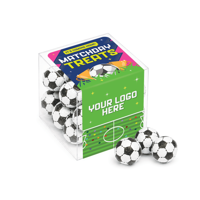 Matchday Treats – Clear Cube – Chocolate Footballs